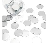 SUPERFINDINGS 100 UNIDS Mini Azulejos de Espejo de Vidrio 30 mm Blanco Pequeños Espejos Redondos Espejos Artesanales Círculos para Proyectos de Artesanía Decoración de Marcos de Viaje