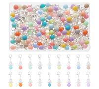SUPERFINDINGS 108 piezas de 18 colores de alas de ángel con clip en cuentas de perlas coloridas con cierres de langosta, tiradores de cremallera para hacer joyas, manualidades, suministros de baby