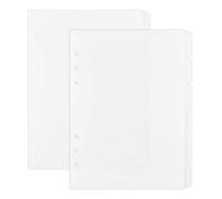 SUPERFINDINGS 12 hojas A5 Discbound - Divisor de 6 separadores con 6 agujeros, 21 x 15,7 cm, para archivadores, polipropileno blanco mate, para cuadernos, orificio: 6 mm