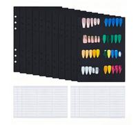 SUPERFINDINGS - 12 hojas de almacenamiento para uñas, 6 agujeros, recarga de páginas móviles, 21,2 x 15 cm, 0,5 mm de grosor, PP, páginas insertables para libro de uñas prensadas con adhesivo de doble