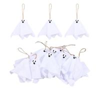 SUPERFINDINGS 16 adornos colgantes de fantasmas de Halloween, decoración de poliéster, decoración de árbol de espíritus pequeños, decoración de granja, rústico, para ventana, chimenea, pared, puerta