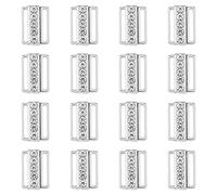 SUPERFINDINGS 16 Juego Hebillas Sujetador Aleación 19x13.5 mm Coser En la Ropa Clip Sujetador Gancho Diamantes Imitación Cierre Frontal Lencería Ropa Baño