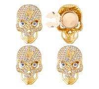 SUPERFINDINGS 2 gemelos de calavera para hombre de aleación 3D esqueleto gemelos góticos botones de camisa cráneo accesorios regalos para camisas de hombre Halloween padrinos de boda, 38.5x26x12.5mm