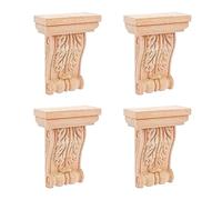 SUPERFINDINGS 2 Jegos Molduras Madera Calcomanía Parche de Madera Tallada para Muebles Marcos de Puertas y Decoraciones de Puertas de Armarios Apliques Tallada Esquina Onlay Muebles Sin Pintar
