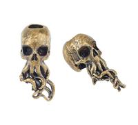 SUPERFINDINGS 2 pieza de Cordón de Espada de Calavera EDC Cuentas Europeas de Latón Cuentas con Orificio Grande Cordón de Paracord Herramienta de 28.5x15x16.5mm Agujero:6mm