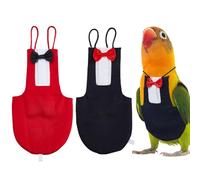SUPERFINDINGS 2 piezas de 2 colores loros pañales de vuelo pájaro arnés para pañales Cockatiel Tuxedo Traje de vuelo reutilizable loros ropa de pañal disfraz para periquitos Conure Macaw