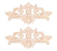 SUPERFINDINGS 2 pz Decorativo Gomma Legno Intagliato Onlay Applique Fiore Decalcomania Applique Non Verniciato Mobili Angoli Porta di Casa Decor 866x394x032 pollice