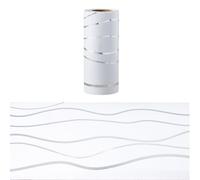 SUPERFINDINGS 2 rollos de 5 m/rollo blanco autoadhesivo adhesivo de pared frontera papel pintado pelar y palo pared frontera decoración onda plata borde fronteras sala de estar