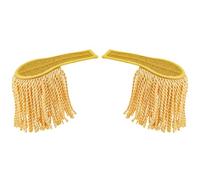 SUPERFINDINGS 2 unids borla hombro desmontable tela Ringmaster hombro borla charreteras cadena oro insignia charreteras broche pin para accesorios de disfraz, 250x220mm, Paño