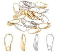 SUPERFINDINGS 20Uds 2Colores Ganchos Pendientes Hipoalergénicos Pendientes Aro Latón Bucle Abierto Hacer Joyas 18x5.5mm Pin：1mm