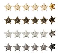 SUPERFINDINGS 24 Piezas 4 Colores Insignia Estrella Pin de Solapa Aleación Pin de Estrella del Día de los Veteranos a Granel Insignias Estrellas de 5 Puntos de Recompensa Militar Estrellas
