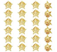 SUPERFINDINGS 24 Uds. Broche de Estrella de Aleación con Luz Trasera de Embrague Alfileres de Pentagrama Dorado Conjunto de Broches Pequeños de 15mm Insignia Geométrica Creativa Tachuela