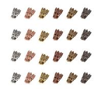 SUPERFINDINGS 24Pcs 4Colors Calavera de Aleación Tibetana con Cuentas de Corona Dijes Suministros de Artesanía Accesorio para Bricolaje Pulsera Collar Pendientes Fabricación de Hallazgos de Joyería