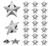 SUPERFINDINGS 24Pcs Aleación Estrella Insignia Alfiler de Solapa Alfiler de solapa de aleación Broches Gunmetal Insignia Militar Premio Pins Julio Memorial Day Estrellas Broches 5 Point Star Insignias
