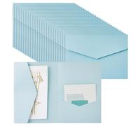 SUPERFINDINGS 25 fundas rústicas para invitaciones, color turquesa pálido, triple, corte láser, para boda, fiesta, invitación, para despedida de soltera, compromiso, quinceañera