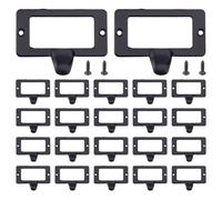 SUPERFINDINGS 25 portatarjetas de aleación de aleación para biblioteca de oficina, archivo, cajón, etiqueta, soporte de catálogo, asas de 1.7 x 2.3 pulgadas, manijas de tirador con tornillos para