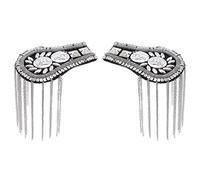 SUPERFINDINGS 2Pcs Coser Charreteras de Hombro Borla Platino Flecos Hombreras Blazer Charretera Metal Moda Hombro Joyería Diamantes Imitación Accesorios Costura a Mano Hombres Y Mujeres 187x61x8mm