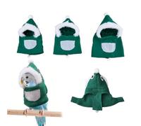 SUPERFINDINGS 3 unidades de 3 tamaños, bonito loro, ropa de Navidad para pájaros, verde Santa Cosplay, accesorio para fotos, disfraz de pájaro, sudadera con capucha de Navidad para periquitos