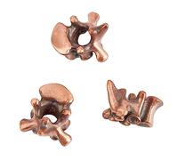 SUPERFINDINGS 3 Unids Latón Vértebra Lanyard Beads Vintage Cobre Rojo Agujero Grande Beads Cord Nonque Tool Bead European Spine Paracords Bead Hole 5mm