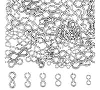SUPERFINDINGS 300 Uds 6 Estilo 304 Ojos de Pesca de Acero Inoxidable 1.6~2.5mm DIY Señuelos de Pesca Ojal Plata 8 bucles En Forma Clip Giratorio para Moldes de Pesas
