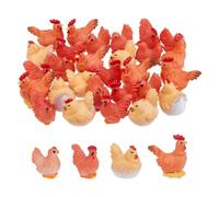 SUPERFINDINGS 32 Piezas 4 Estilos Mini Figuras De Pollo Resina 3 Pollo Gallo Adornos Gallo Miniatura Jardín De Hadas Decoración Pollo Micro Accesorios de Paisaje