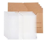 SUPERFINDINGS 4 juegos de carpetas de papel kraft con bolsa de PVC con cremallera de PVC, recambio para cuadernos de viaje recargables, accesorios de cuaderno