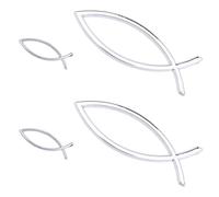 SUPERFINDINGS 4 piezas 2 diseños pegatinas de peces cristianos de plástico cristiano peces pegatinas hueco emblemas emblema de pez de fe pegatinas para coche, camiones, paredes, ventanas, decoración