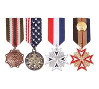 SUPERFINDINGS 4 piezas 4 estilos medallas militares broche retro estilo británico Preppy aleación con colgante de hierro Pines retro vintage medallas militares para hombre y mujer