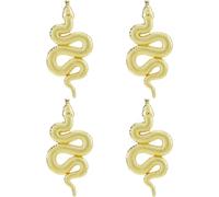 SUPERFINDINGS 4 pines de solapa de serpientes dorados de aleación, diseño gótico de serpientes, con diseño de serpientes, alfiler de solapa, pin de solapa de animal, insignia de banquete, accesorio