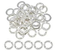 SUPERFINDINGS 40 piezas 19,5 mm Arandelas antiguas plateadas encantos mejores amigos anillos aliados grabados colgantes estampados para DIY pulseras collares suministros creación joyas regalos
