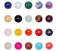 SUPERFINDINGS 40 Uds 20 Estilos de Piedras Preciosas de Cabujón Natural de 12mm, Cúpula Semicircular, Piedra de Cuarzo Plana para Collar, Fabricación de Joyas, Artesanía DIY Hecha A Mano