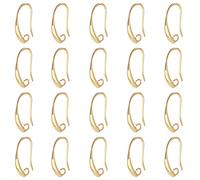 SUPERFINDINGS 40Uds Ganchos para Aretes Latón Chapados En Oro 18 Quilates Palanca En la Parte Trasera Aretes 19x10x2mm Hacer Hallazgos Lazo Hacer Joyas Agujero:2mm Pin:1mm
