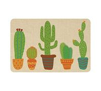 SUPERFINDINGS 40x60cm Alfombrilla para Puerta de Casa con Respaldo de Goma Antideslizante Cactus Ultra Absorbente de Barro Alfombrilla de Fácil Limpieza