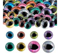 SUPERFINDINGS 48 ojos de plástico de seguridad para juguetes de peluche para ganchillo, manualidades, ojos de muñeca con arandelas para manualidades, juguetes de peluche, muñecas, muñecas, peluches