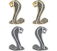SUPERFINDINGS 4pcs 3D Cobra Snake Emblem Stickers Decal Badge Kit Auto Car Motocicleta Logo Sticker Insignia Emblema para Ventana de Coche Portátiles Equipaje