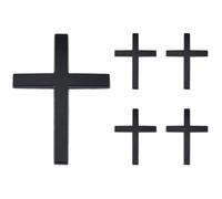 SUPERFINDINGS 5 piezas Cruz Autoadhesivo de Metal Negro 3D Autoadhesivo Cruz Emblema de Jesús Cristiano Emblema para Decoración Automóvil Parachoques Ventana Portátiles Equipaje Ventana Exterior