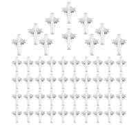 SUPERFINDINGS 50 pines Religiosos aleación alfileres cruz con cierre de seguridad para trajes Uniformes iglesia regalos 25mm