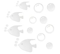 SUPERFINDINGS 58pcs 8 Tamaño Plata Burbuja Pegatinas de Pared con 1 Hojas Peces Calcomanías de Pared Autoadhesivo Acrílico Efecto Espejo Pegatinas de Pared para Dormitorio Baño Fiesta de Cumpleaños