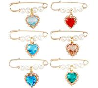 SUPERFINDINGS 6 dijes de ramo de novia de Something Blue de 1.97 pulgadas/5 cm con forma de corazón con circonita cúbica de latón y dije de novia con dije de corazón azul que se fija a ramos de novia