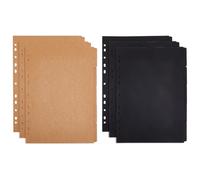 SUPERFINDINGS 6 juegos de 30 hojas A4 de papel de estraza separadores 2 colores 11 agujeros perforados en blanco Burlywood índice separador de índice de páginas para cuaderno hojas sueltas carpeta