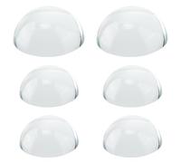 SUPERFINDINGS 6 pisapapeles de cristal de 2 tamaños, cabujones de cristal, semicirculares, ópticos, transparentes, lentes de media bola para escritorio de oficina, 50 mm y 70 mm