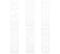 SUPERFINDINGS 6 plantillas reutilizables de 6 estilos de huellas de pisadas, plantillas de acrílico transparente para paredes de tela, papel artístico, decoración del hogar