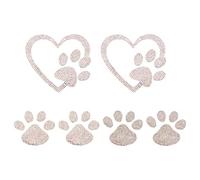 SUPERFINDINGS 6 Unids 2 Estilos Coche Bling Pegatinas Corazón Brillo Cristal Diamante Coche Calcomanías Perro Pata Rhinestone Autoadhesivo Pegatinas para DIY Manualidades Decoración Coche