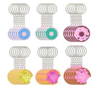 SUPERFINDINGS 60 llaveros de 6 estilos de dona dulce para fiesta temática de donas dulces, postres ligeros, llaveros de comida, llaveros de fiesta de donas para bolsa, cartera, regalo de teléfono