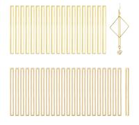 SUPERFINDINGS 60 piezas de 2 tamaños de latón hueco de eslabones geométricos dorados con barra rectangular para manualidades, pendientes, pulseras, collares, fabricación de joyas