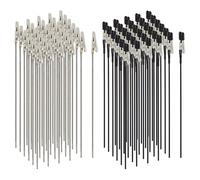 SUPERFINDINGS 60 pinzas de cocodrilo de 2 estilos largas de pinza negra plateada con puntas de goma para tarjetas en miniatura DIY Photo Memo