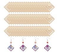 SUPERFINDINGS 60 pzs Madera para Pendientes En Blanco Pendientes Colgantes Sin Terminar Madera Hueca En Forma de Rombo Y Semicircular Anillos de Enlace de Madera En Blanco para Sublimación En Blanco