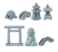 SUPERFINDINGS 7 piezas de 2 estilos Mini Zen Jardín Accesorios Meditación Buda Zen Jardín Accesorios Mini Paisaje Ornamento Piedra Miniatura Acuario Terrario Bonsái Decoraciones