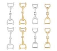 SUPERFINDINGS 8 hebillas de dientes de caballo de aleación en D de 2 colores, hebilla de mordida de caballo, hebilla de bufanda de seda para mujer, decoración para caballos, decoración