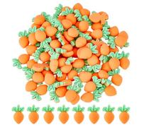 SUPERFINDINGS 80 Piezas Mini Cabujones de Zanahoria de Resina Adornos de Zanahoria de Pascua Adornos Vegetales Decorativos Conejito Zanahoria Flatback Adornos para la Cocina en el Hogar
